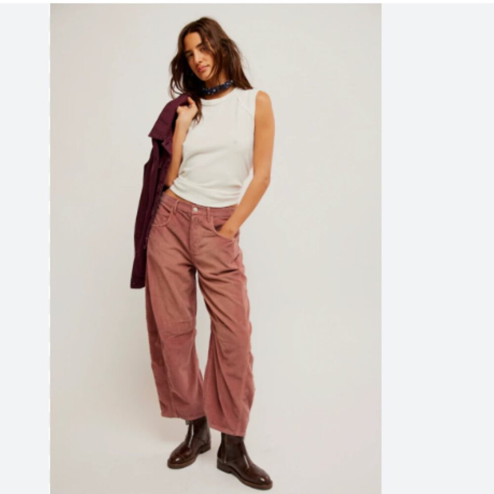 NEW Free People We The Free Good Luck Barrel Corduroy  Pants 2511